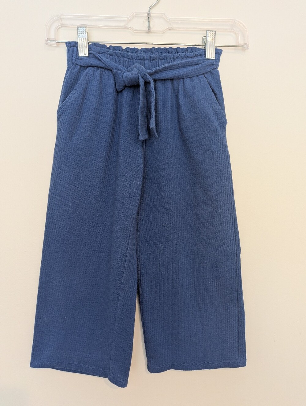 🌷Cat & Jack Blue Wide-Leg Tie Waist Knit Pants-Sz. XS (4/5)